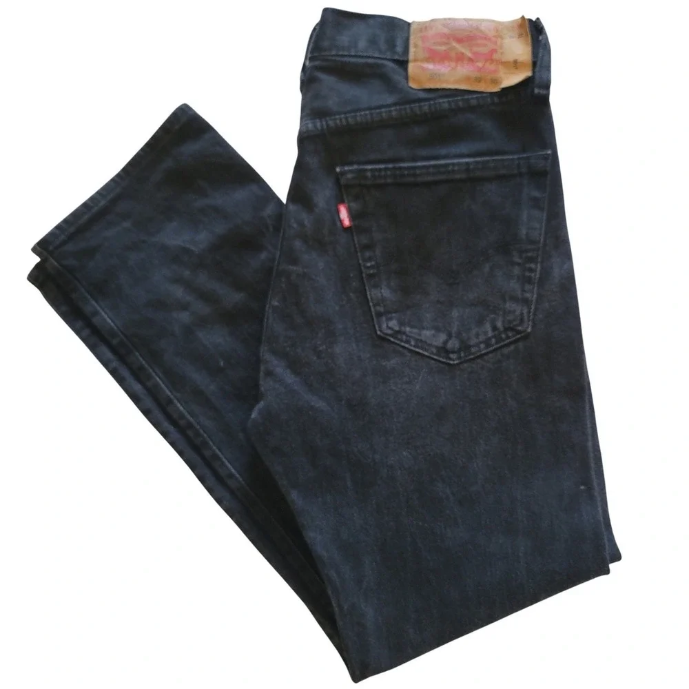 Levi's 501 Original Fit Jeans Mens 32x30 Black Straight Leg‎ Button Fly Denim